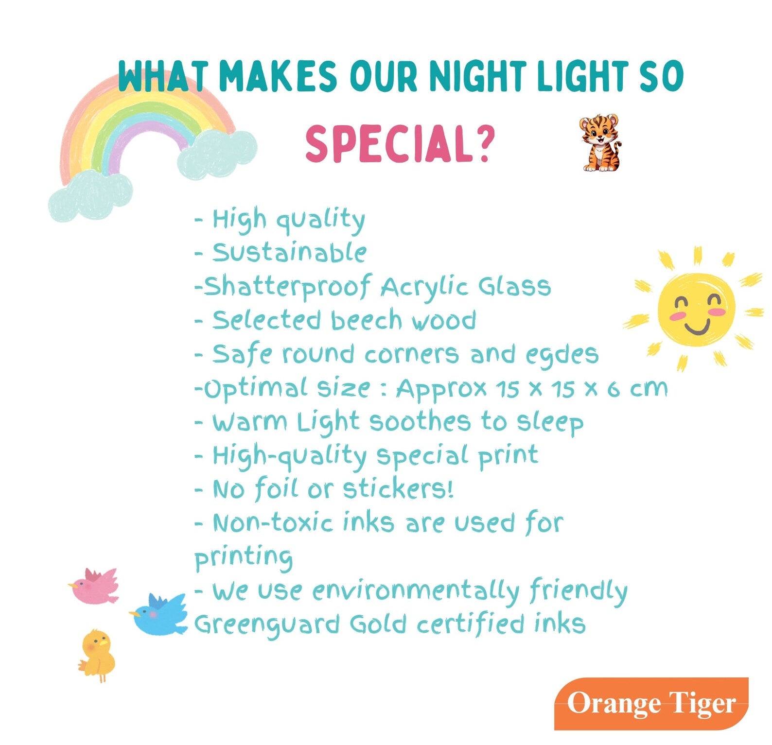 Nightlamp material and instructions in English