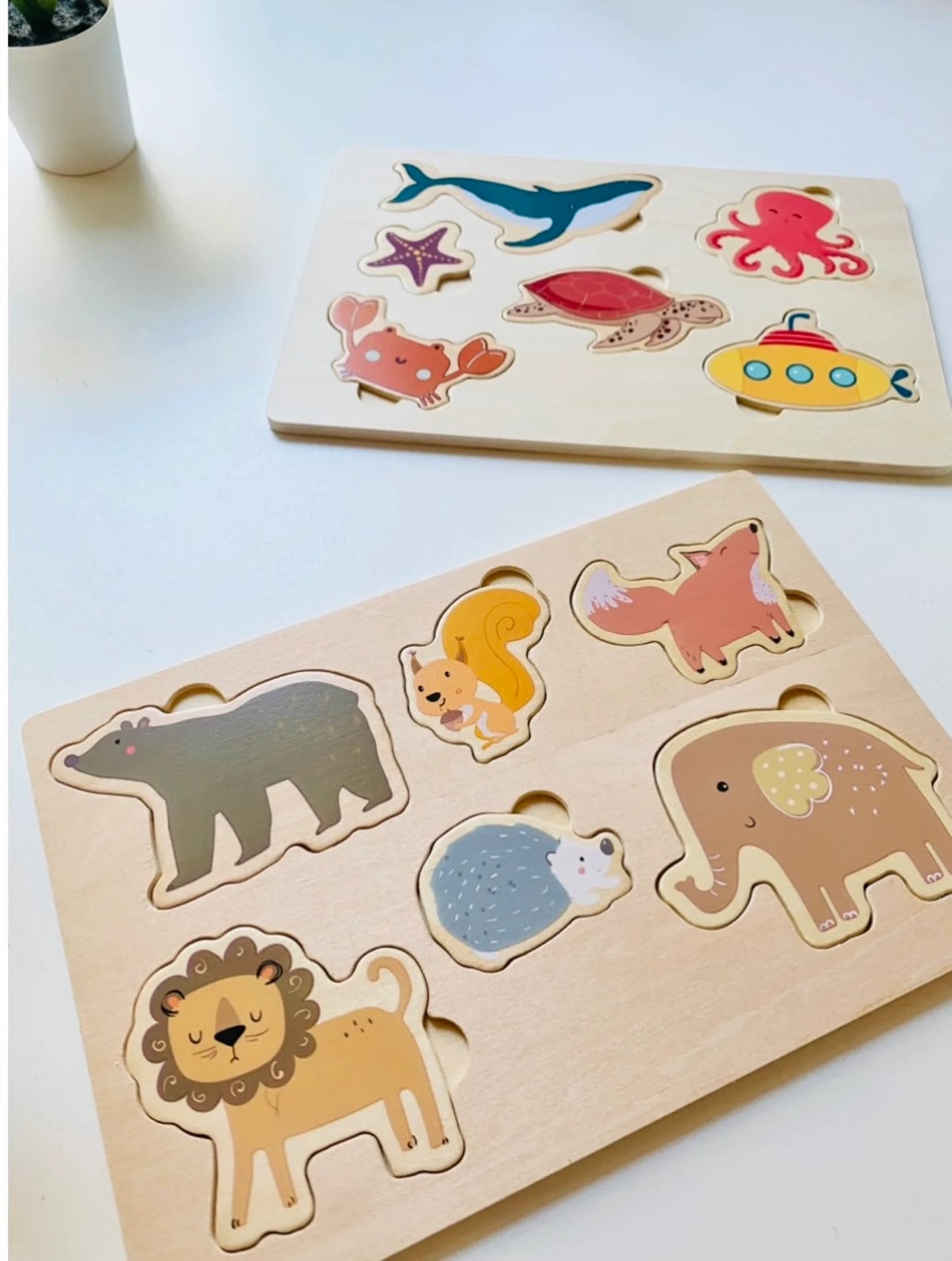 colorful wooden puzzle for babies, montessori toys